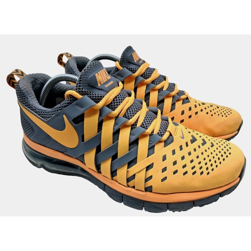 Nike Fingertrap Max Shoes Mens Size 10.5 Orange Gray Sneakers 644673-800